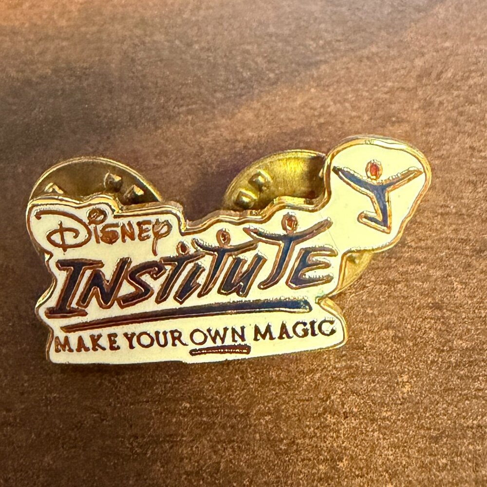 Vintage Disney Institute White Enamel Pin Brooch